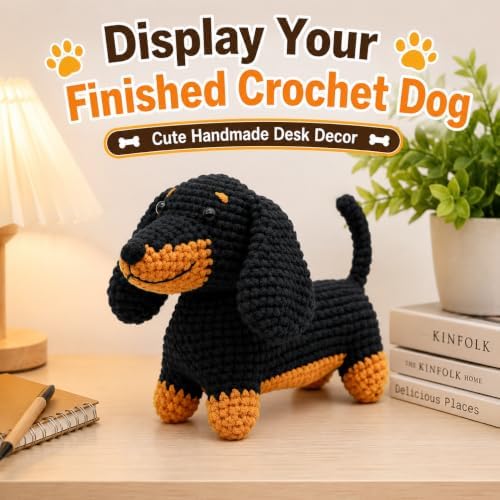 Nikolle Dachshund Crochet Kit for Beginners, Amigurumi Animal Craft Kit - Image 6