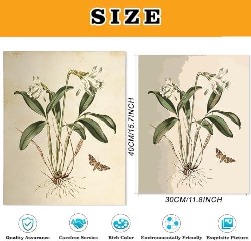 4 Pack Cute Flower Paint by Numbers Kit for Adults Beginner (Without Frame) - Image 5
