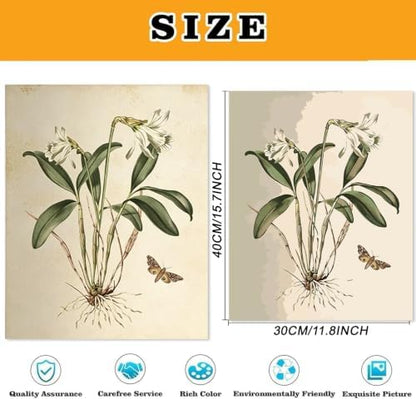 4 Pack Cute Flower Paint by Numbers Kit for Adults Beginner (Without Frame) - Image 5