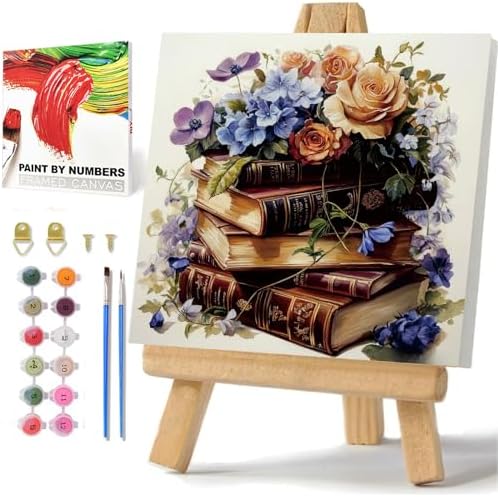 Books Paint by Numbers Kit for Adults Beginner, Paint by Numbers 10x10 Inch by hkejoi