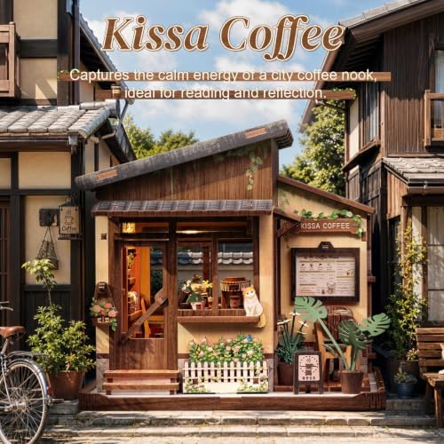 Cutefun Book Nook Kits for Adults, DIY Miniature House Kit Coffee Shop - Image 2