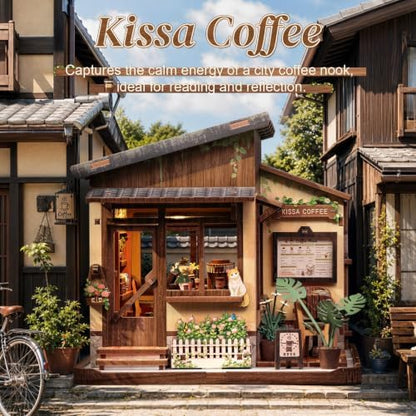 Cutefun Book Nook Kits for Adults, DIY Miniature House Kit Coffee Shop - Image 2