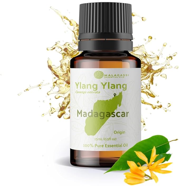 Nature Packaged Ylang Ylang Essential Oil - Direct from Malagassi Essential Oils Madagascar - Steam Distilled - Aceite de Ylang Ylang for Aromatherapy, Diffuser, DIY Candle and Soap Making - 15ml