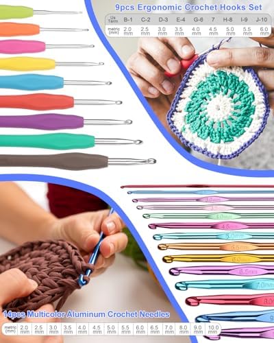 Aeelike Crochet Kits for Beginners Adults Kid, Complete Crochet Set, Pink - Image 3