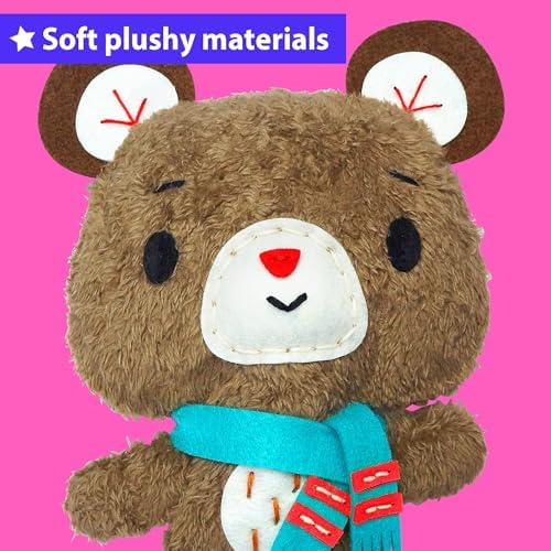 KRAFUN Teddy Bear Sewing Kit for Kids Ages 8-12 - No Scissors - Image 6