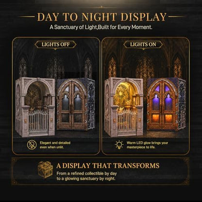 MiniCity 2-Pack DIY Book Nook Kits, Notre-Dame and Baroque Church with LED - Image 4
