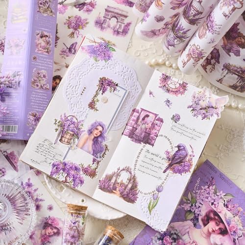 Journaling Sticker Book, 450+ Pre-Cut Vintage Scrapbook Stickers, Junk Journal Supplies, Aesthetic Washi Stickers for Scrapbooking Journaling for Adults, Decorative Ephemera Bullet Planner Arts Craft - Image 4