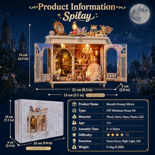 Spilay DIY Miniature House Kit for Adults, Miniature Dollhouse Kit - Image 2
