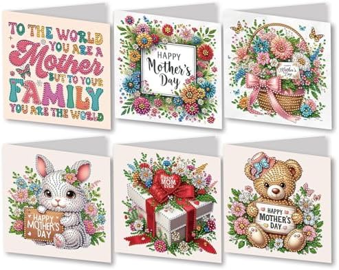VODAPYC 6PCS Mother's Day Diamond Art Greeting Cards Kit by VODAPYC