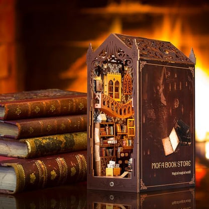 Book Nook Kit, Miniature Kit 3D Wooden Puzzle for Adults, Magic - Image 6