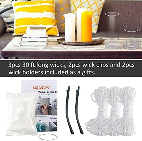 MILIVIXAY Cylinder Candle Mold Set-4PCS Pillar Candle Molds - Plastic Candle Molds for Candle Making-Candle Making Molds-120 Ft. of Wick 2 Wick Clips and 2 Wick Holders Included as a Gift. - Image 2