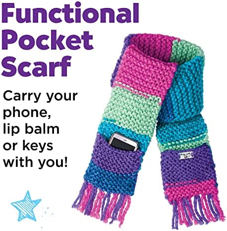Creativity for Kids Learn to Knit Pocket Scarf - DIY Knitting Kit for Beginners, Kids Craft Kit - Image 4