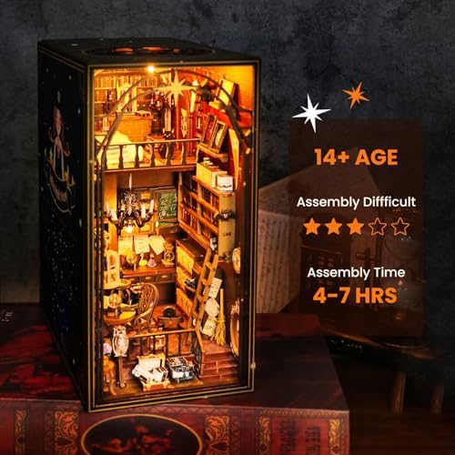 Book Nook Kit DIY Magic Lab 3D Puzzle Wooden Dollhouse with LED Lights - Image 2