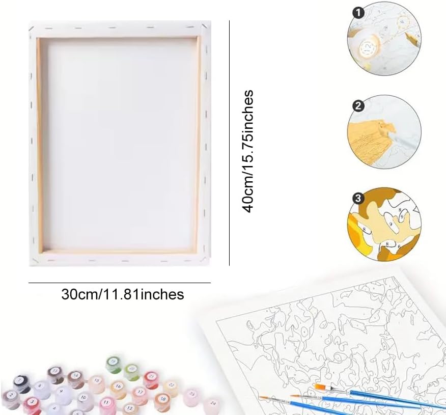 DecorFriday Tea Time Roses Paint by Numbers Kit for Adults - DIY Teapot and Cup Painting on Canvas, Acrylic Paint Set, for Beginners, Ideal for Home Decor or Gifts(12X16IN Framed) - Image 2