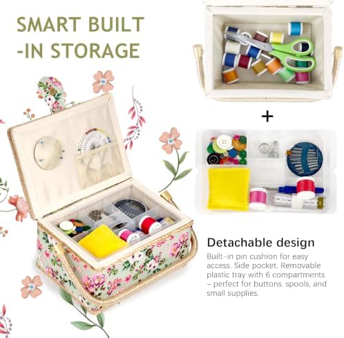MKNZOME Sewing Box with Supplies Kit for Women, Complete Accessories - Image 4