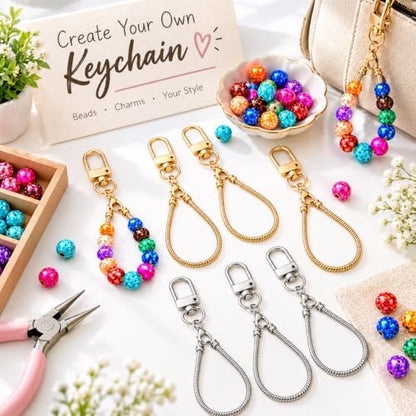 10PCS Beadable Keychain Bars Mixed Color Chain Keychains Key Chain Making Kit - Image 5