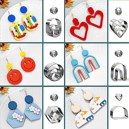Clay Earring Making kit,32 Cutters,24 Clay,30 Hooks&Rings,Gift Box for Teen - Image 3