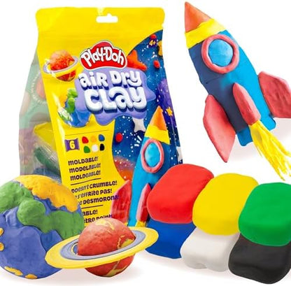Play-Doh Brand Air Dry Clay, 6 Vibrant Clay Colors, Soft & Ultra Light Modeling Clay for Kids, Moldable, Paintable, Crumble-Free by Play-Doh
