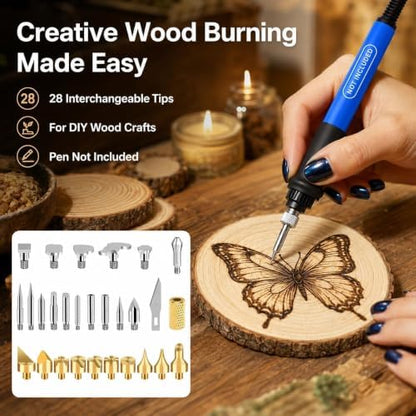 28 Pcs Wood Burning Tips Set, Stippling Tool Tips for Pyrography DIY Crafts - Image 3