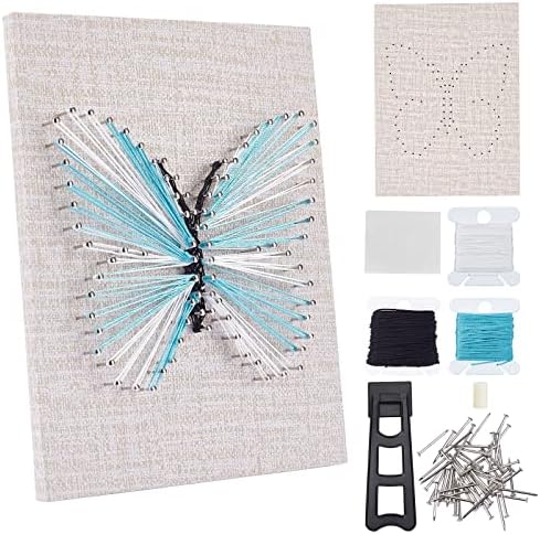 WEBEEDY DIY 3D String Art Kit for Adults Beginners, Butterfly Craft Kit, Include All Necessary Accessories and Frame, Christmas Home Wall Decorations Unique Gift by WEBEEDY
