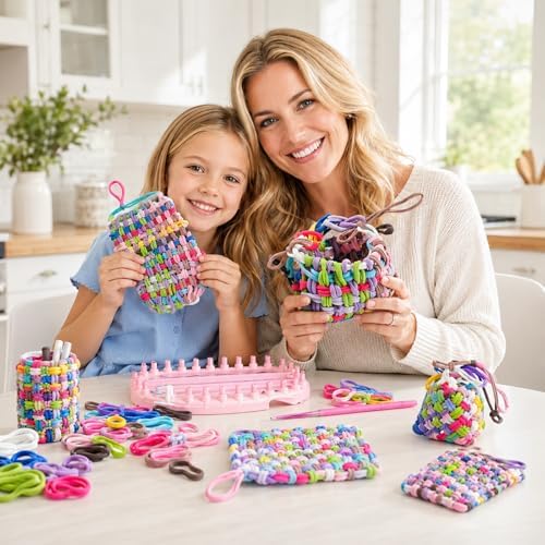 XXAptube 375 Pcs 15 Color Weaving Loom Refill Loops, Nylon Craft Potholder Loom Loops Kit for Potholder 6” 7” Size Pot Holder and Adults DIY Knitting Craft - Image 6