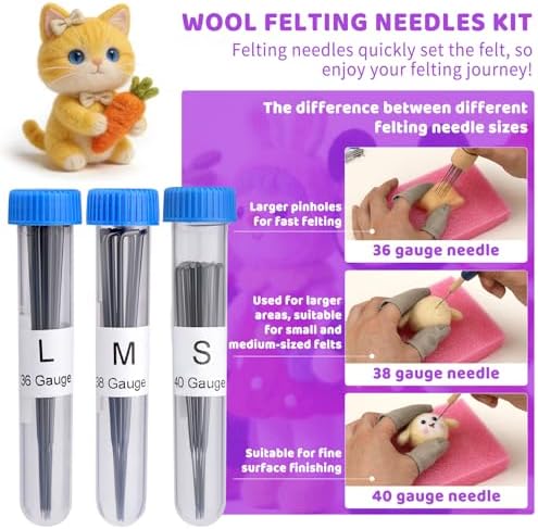 LOKUNN 55 Colors Needle Felting Kit 311 Pcs Felting Wool Kit Wool Roving - Image 4