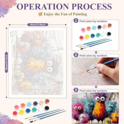 Funny Chicken Paint by Numbers Kit On Canvas for Adults Beginners 16x20In - Image 6