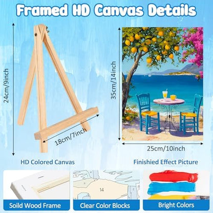 MAXBYE Framed Paint By Numbers Kits for Adults with Wooden Easel, DIY Landscape Adult Paint by Number Kits, Oil Acrylic Paintings Kit for Beginners Gift Home Wall Garden Decor 10×14 Inch - Image 3