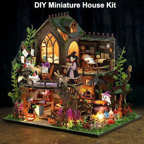 ISSEVE Miniature House Kit, Halloween Magic Castle Tiny House Building Kit - Image 5