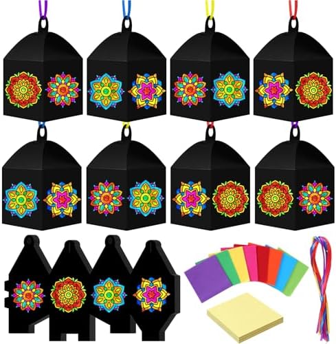 Maitys 16 Sets Diwali Lantern Craft Kit, Mandala Paper Lanterns for Adults by Maitys