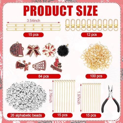 Nosiny 530 Pcs DIY Cheer Charms Keychain Making Kit - Image 2