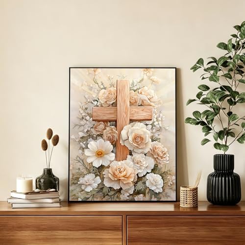 AUKELHJ Paint by Numbers Kit for Adults Beginner, Cross, 16X20 Inch - Image 2