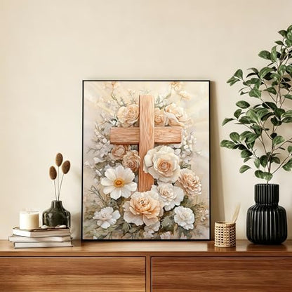 AUKELHJ Paint by Numbers Kit for Adults Beginner, Cross, 16X20 Inch - Image 2