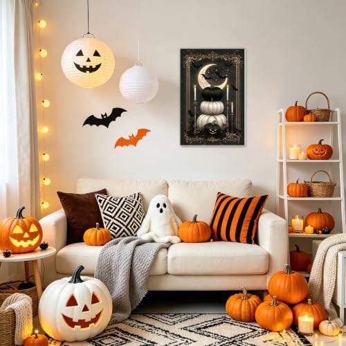 NAIMOER Halloween Night Paint by Numbers Kits for Adults Beginner with Wooden Framed, Pumpkins Color by Numbers on Canvas Painting Kits for Adults, Easy Paint DIY Acrylic for Home Wall Decor 8X12 Inch - Image 3
