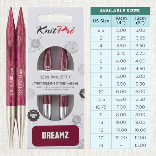 KnitPro Dreamz Interchangeable Circular Needles 4" (10cm) | US Size 13 (9mm) - Image 4