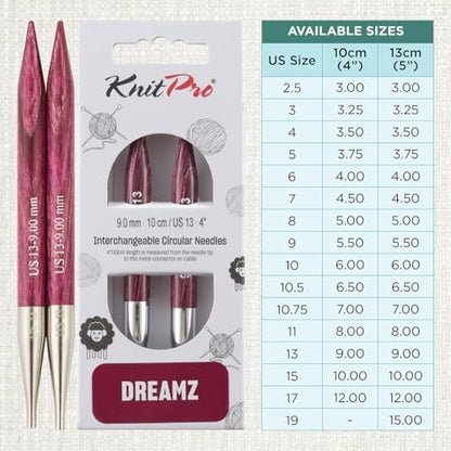 KnitPro Dreamz Interchangeable Circular Needles 4" (10cm) | US Size 13 (9mm) - Image 4
