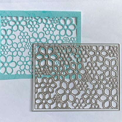 3D Frame Cutting Dies Background Dies Cut Grid Flowers Metal Stencils for Card Making Album Arts DIY Craft Embossing Template Scrapbooking Album Decor (Covered with Flowers-14x10.9cm) - Image 6