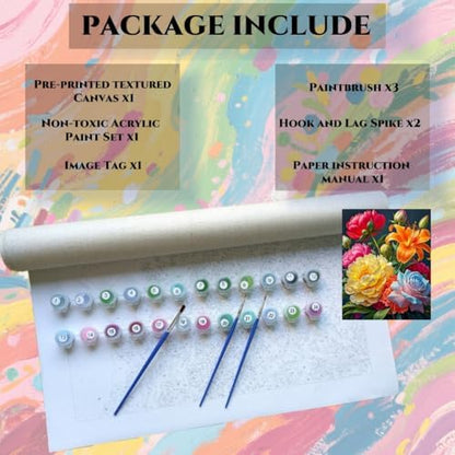 ACANDYL Flower Paint by Numbers Kit for Adults Beginner Paint by Number for Adults Canvas Painting by Number Rose Peony Lily Flower DIY Acrylic Oil Painting on Canvas Arts Craft Home Decor 16x20 Inch - Image 7