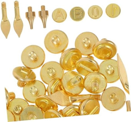 OSALADI 56pcs Letter Tips Wood Burning Kit DIY Carving Materials Pyrography Tip Carving Stamps by OSALADI