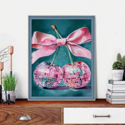 Pink Cherry Paint by Numbers Kit for Adults, Color By Numbers for Adults - Image 5