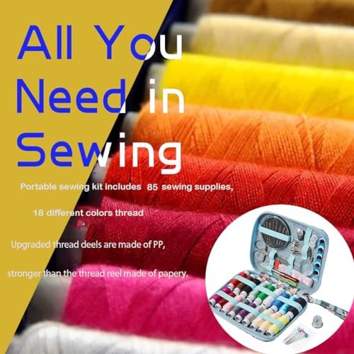 Printing Vines Sewing Project Kits,Travel Portable Sewing Set with Zipper Sewing Case,87 PCS Professional Sewing Supplies Accessory for Adults,Emergency, Home - Image 6