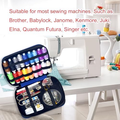 Sewing Kit with Case Portable Sewing Supplies for Home Traveler, Adults, Beginner, Emergency, Contains 18 Sewing Thread, Scissors, Needles, Measure etc,Very Dark Royal Blue - Image 6