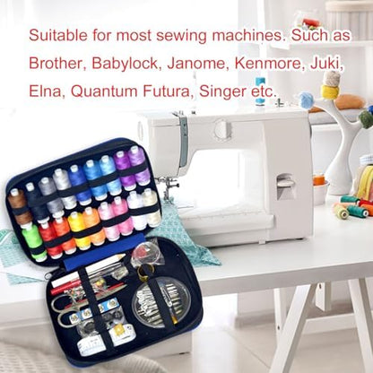 Sewing Kit with Case Portable Sewing Supplies for Home Traveler, Adults, Beginner, Emergency, Contains 18 Sewing Thread, Scissors, Needles, Measure etc,Very Dark Royal Blue - Image 6