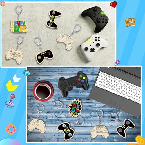 RattanView 24 Pcs Video Game Craft Keychains DIY Keychain, 12 Styles - Image 5