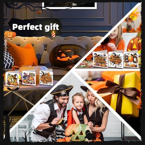 jinglinhh 6pcs Diamond Art Painting Halloween Pumpkin Witch Hat Cat Greeting Cards with Envelopes, DIY Card Making Kits for Adults, Diamond Art Postcards Christmas Cards Craft Gifts - Image 7