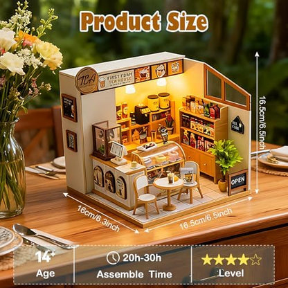 DIY Miniature House Kit, Mini House Building kit for Adults, Tea House - Image 2