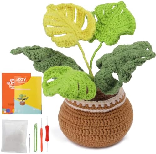 kgxulr Crochet Kit, Monstera Leaves Knitting Kit, Crochet Kit for Beginners by kgxulr