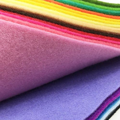 flic-flac 28pcs Large 17.8 x 17.8 inches (45cmx45cm) Acrylic Felt Soft Nonwoven Fabric DIY Craft Work Patchwork Sewing Mixed Color 1.4mm Thick - Image 5