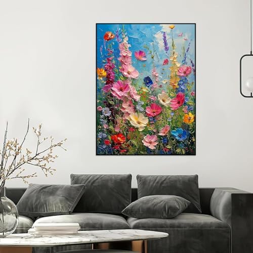 2 Pack Flowers Paint by Numbers Kit for Adults Beginner (Without Frame) - Image 3