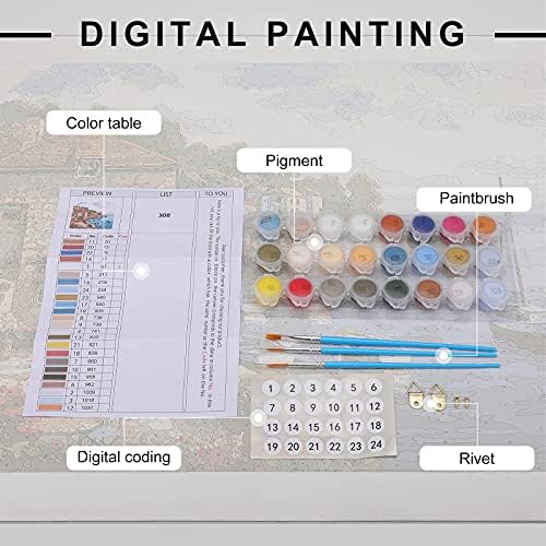 CMQHYF Paint by Numbers Kit Vintage Botany, Acrylic Painting on Canvas Without Frame for Adults Beginners, DIY Art Activity for Home Wall Decor & Relaxing Gift - Image 5